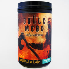 Valhalla Labs Battle Mead bottle for intra-workout hydration and energy support.