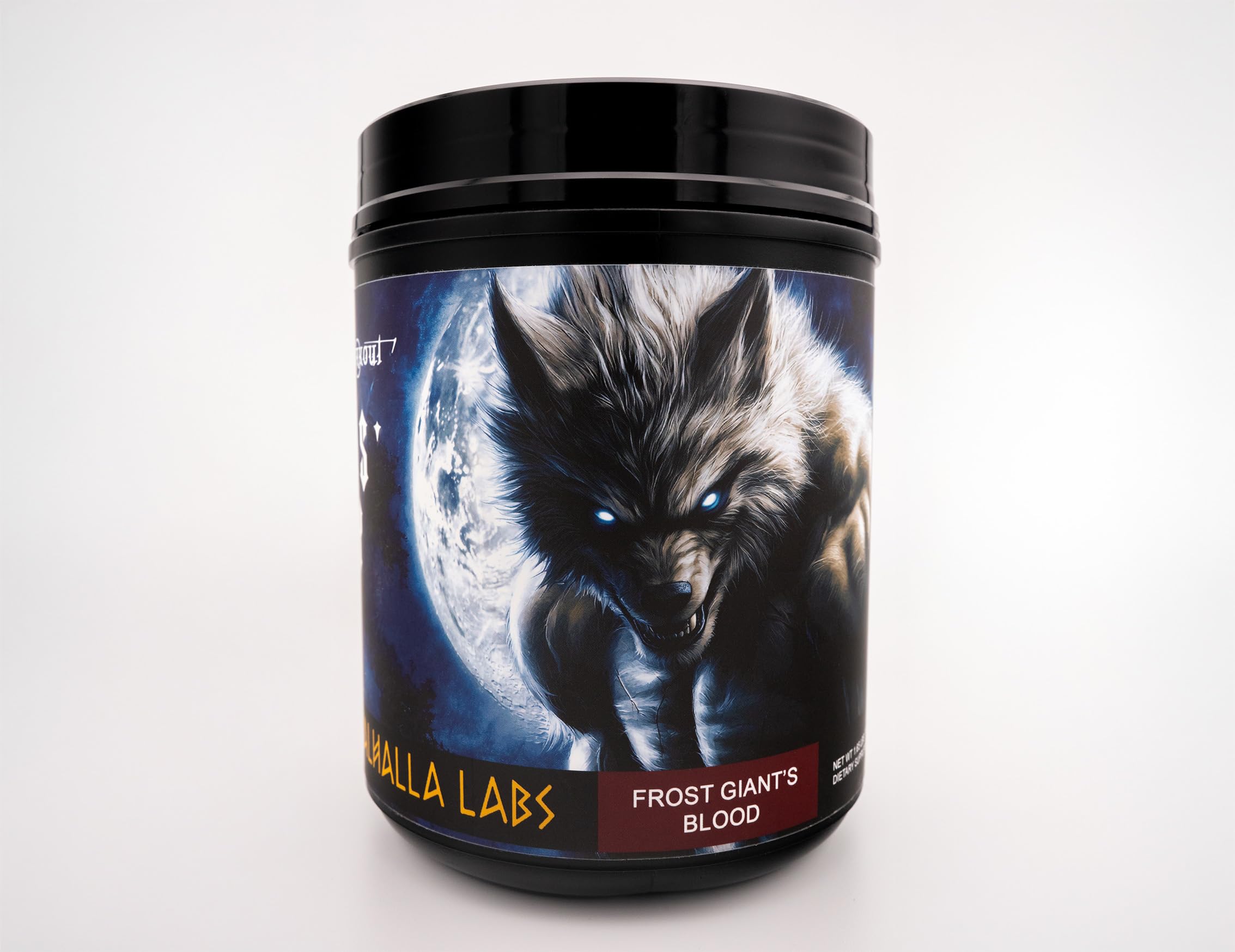 Valhalla Labs Fenris' Fury bottle being poured for a non-stimulant pre-workout pump