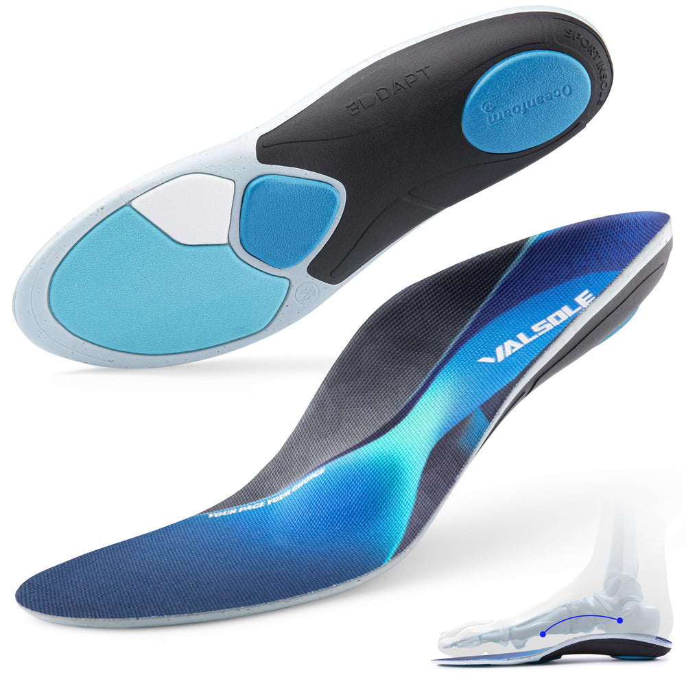 VALSOLE dynamic arch support with 3D DAPT enhances comfort during workouts.