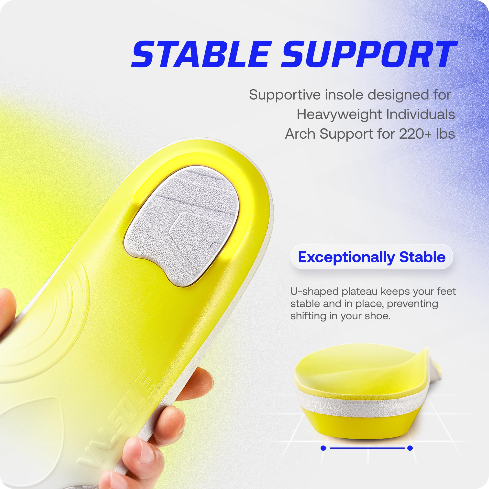VALSOLE heavy-duty orthotic arch design highlighting high arch support for flat feet