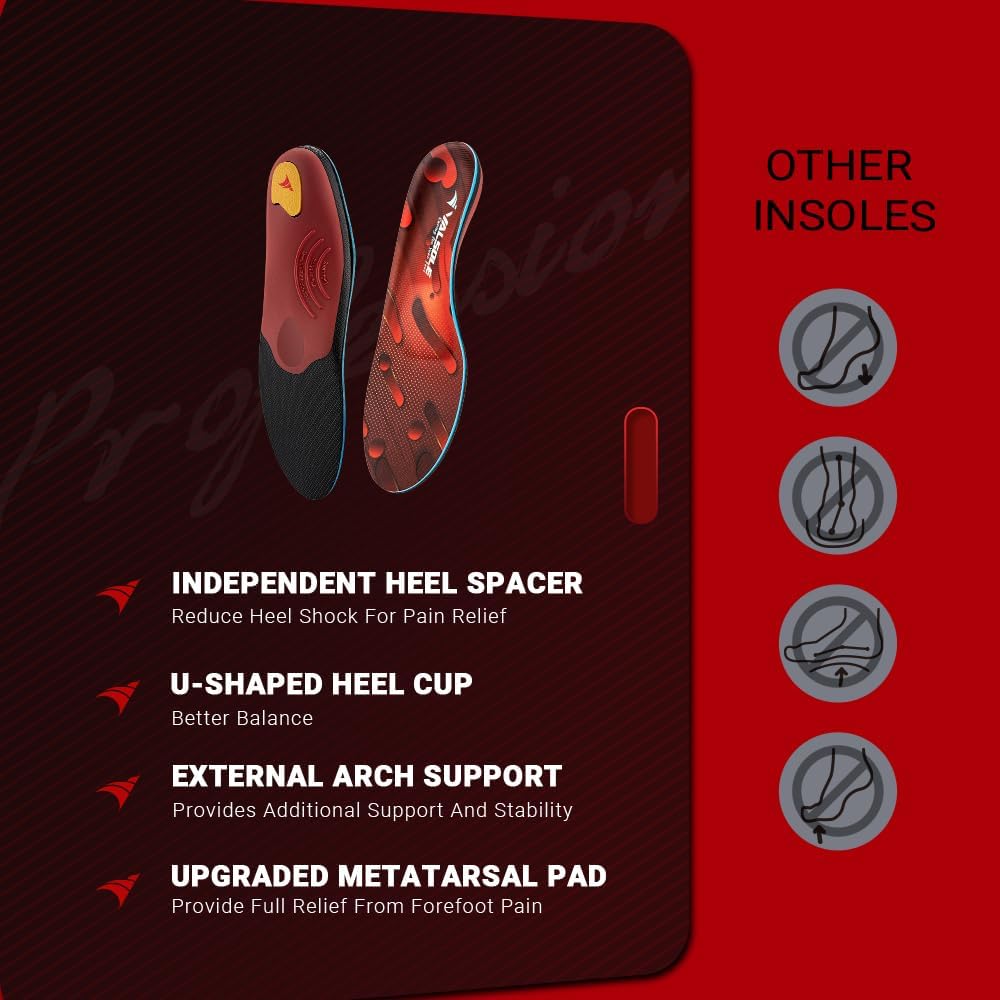 VALSOLE high-arch orthotic insole reinforces arches for comfortable wear.