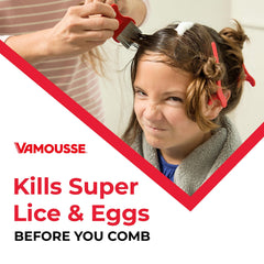Vamousse PRO daily shampoo bottle highlighting ongoing lice defense for a clean, lice-free look.