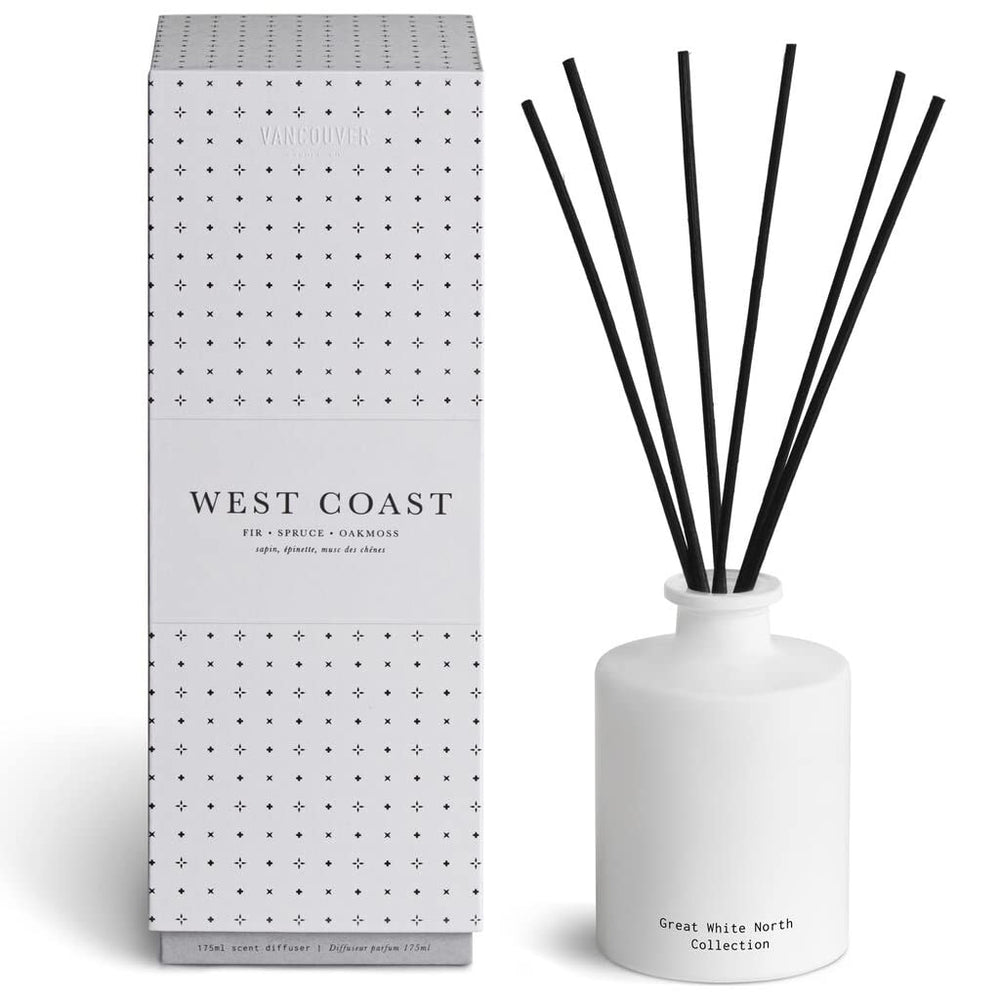 Vancouver Candle Co. Great White North diffuser bottle for subtle home fragrance and mood enhancement.