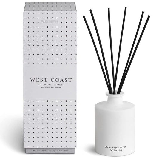 Vancouver Candle Co. Great White North diffuser bottle for subtle home fragrance and mood enhancement.