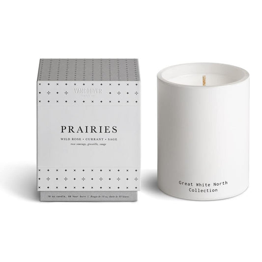 Vancouver Candle Co. Prairies Great White North jar releases a strong, clean aroma from non-toxic soy wax.