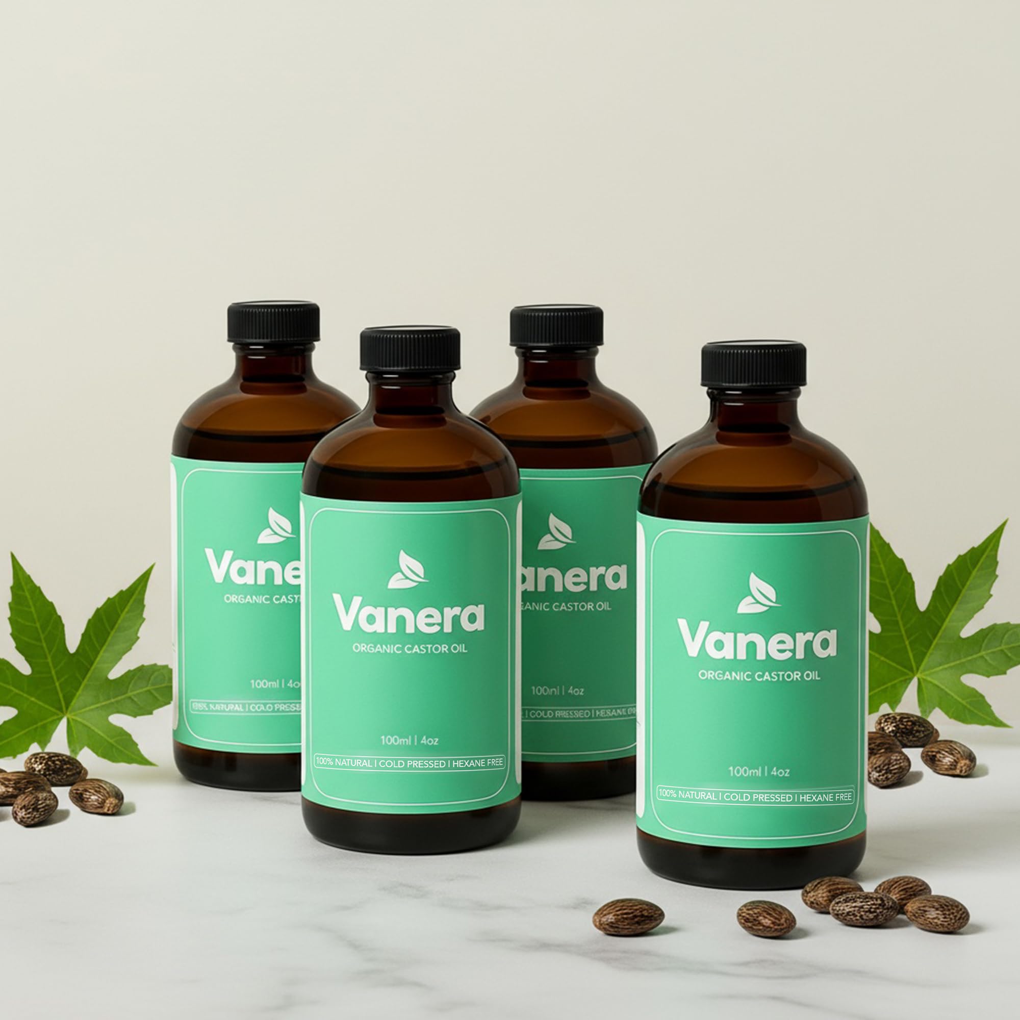 Vanera Castor Oil bottle for deep skin hydration and nourishment.