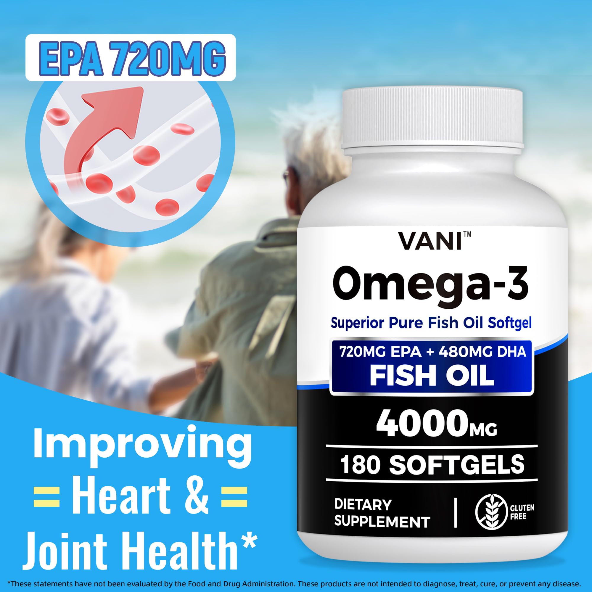 VANI Fish Oil made in USA cGMP facility signals quality control.