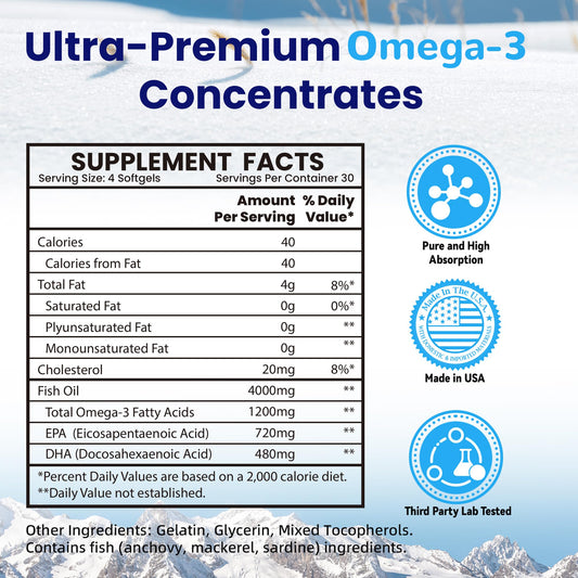VANI label close-up highlights EPA and DHA content for heart and brain support.