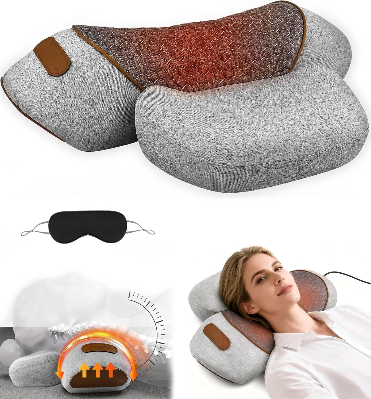 VANJUNBILL neck massager pillow with heat soothing tense neck muscles at home