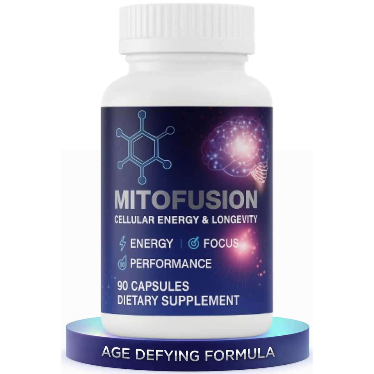 Vantanex MitoFusion bottle front highlights a compact energy supplement for daily use