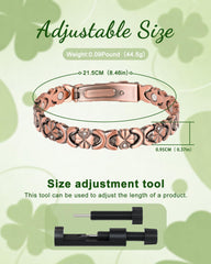 Vapeples adjustable copper bracelet includes sizing tool for a perfect fit.