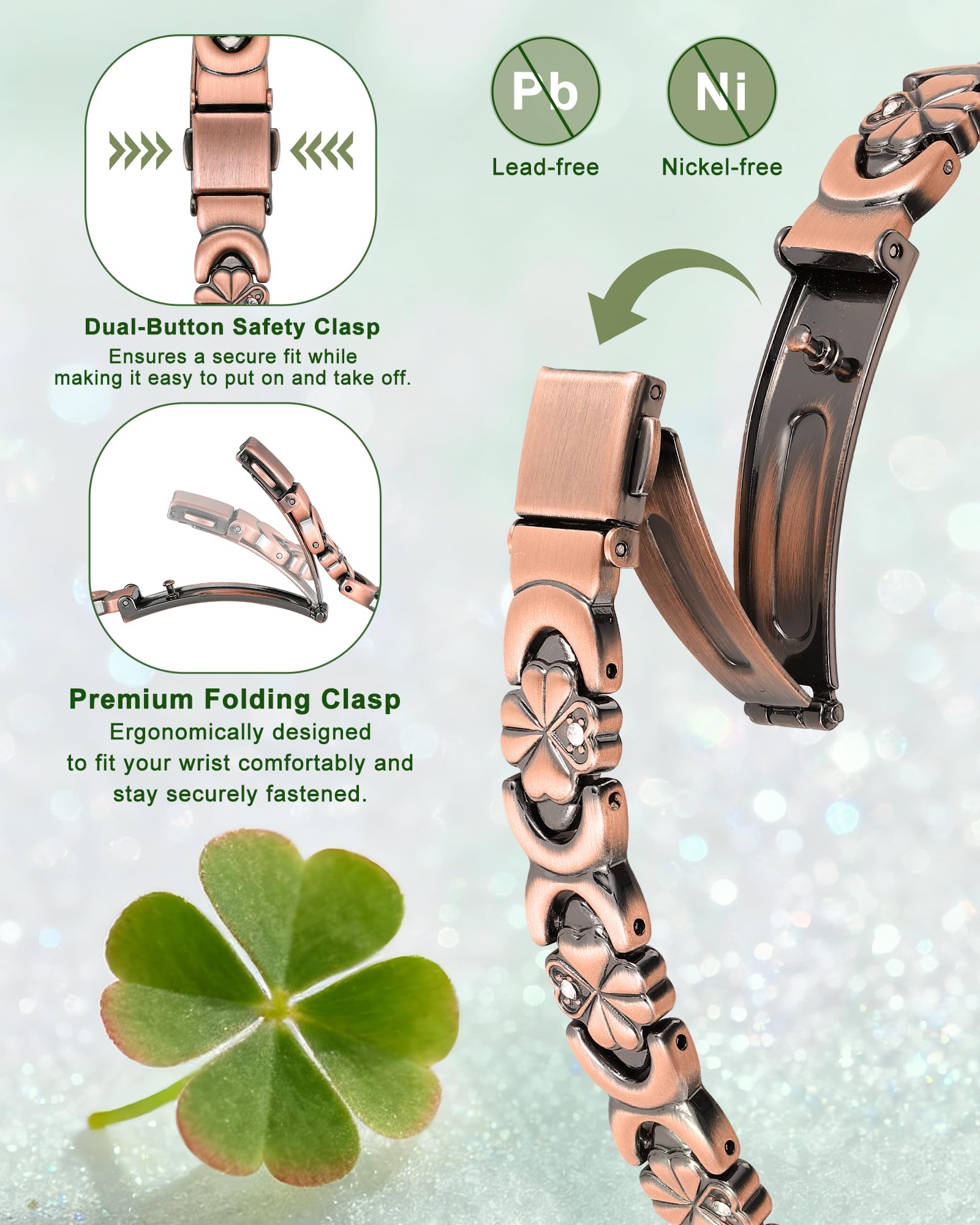 Vapeples copper bracelet magnets 3800 Gauss offering gentle energy support.
