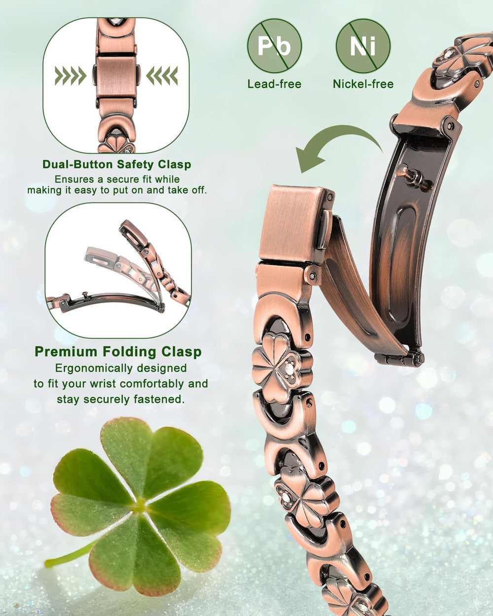 Vapeples copper bracelet magnets 3800 Gauss offering gentle energy support.