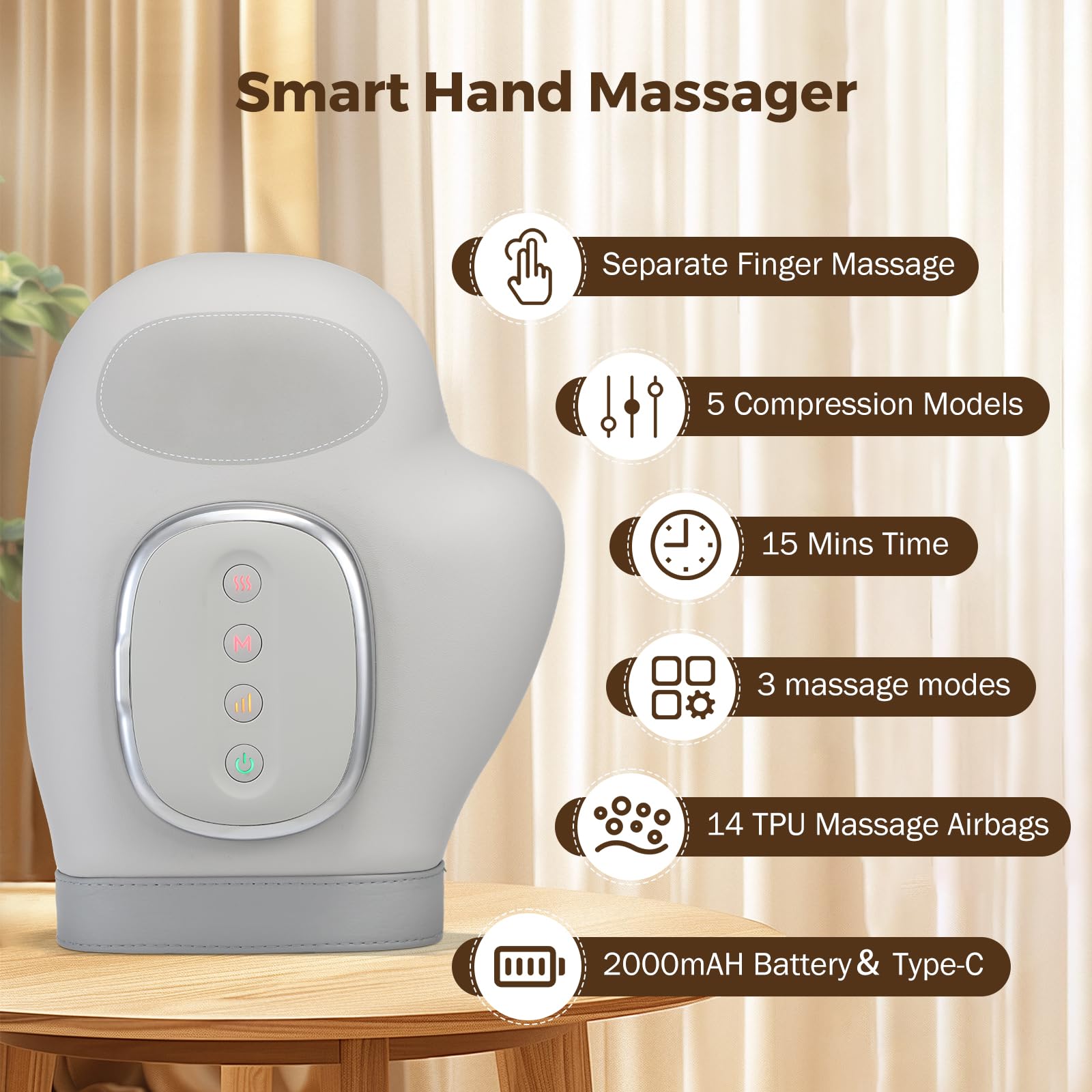 VARIPOWDER hand massager in use for fatigue relief