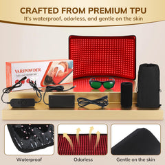 VARIPOWDER kit includes goggles, smart controller, power adapter, and pouch