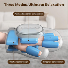VARIPOWDER hand massager heat settings close-up showing warm options