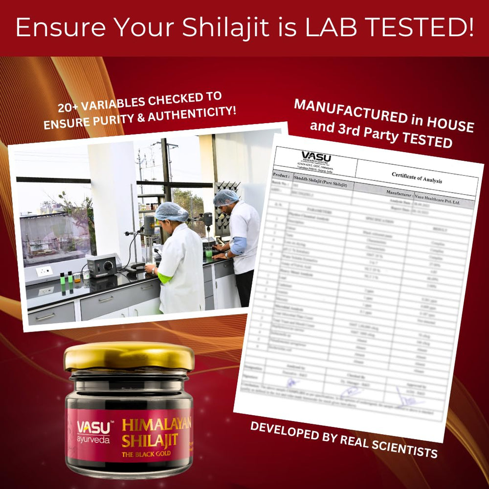 Texture close-up of VASU Shilajit resin showing natural consistency