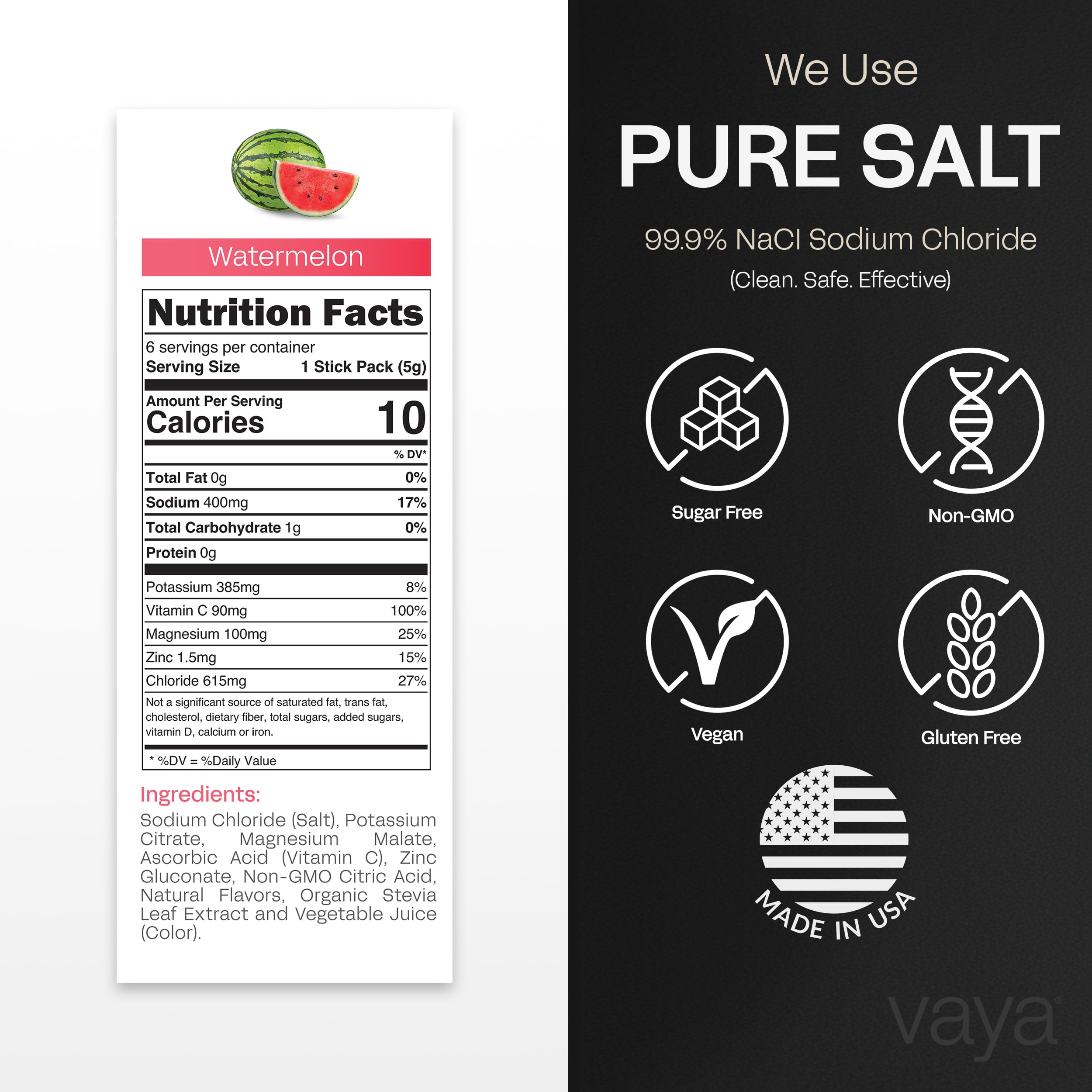 Vaya 30-pack Watermelon box front shows convenient hydration on the go.