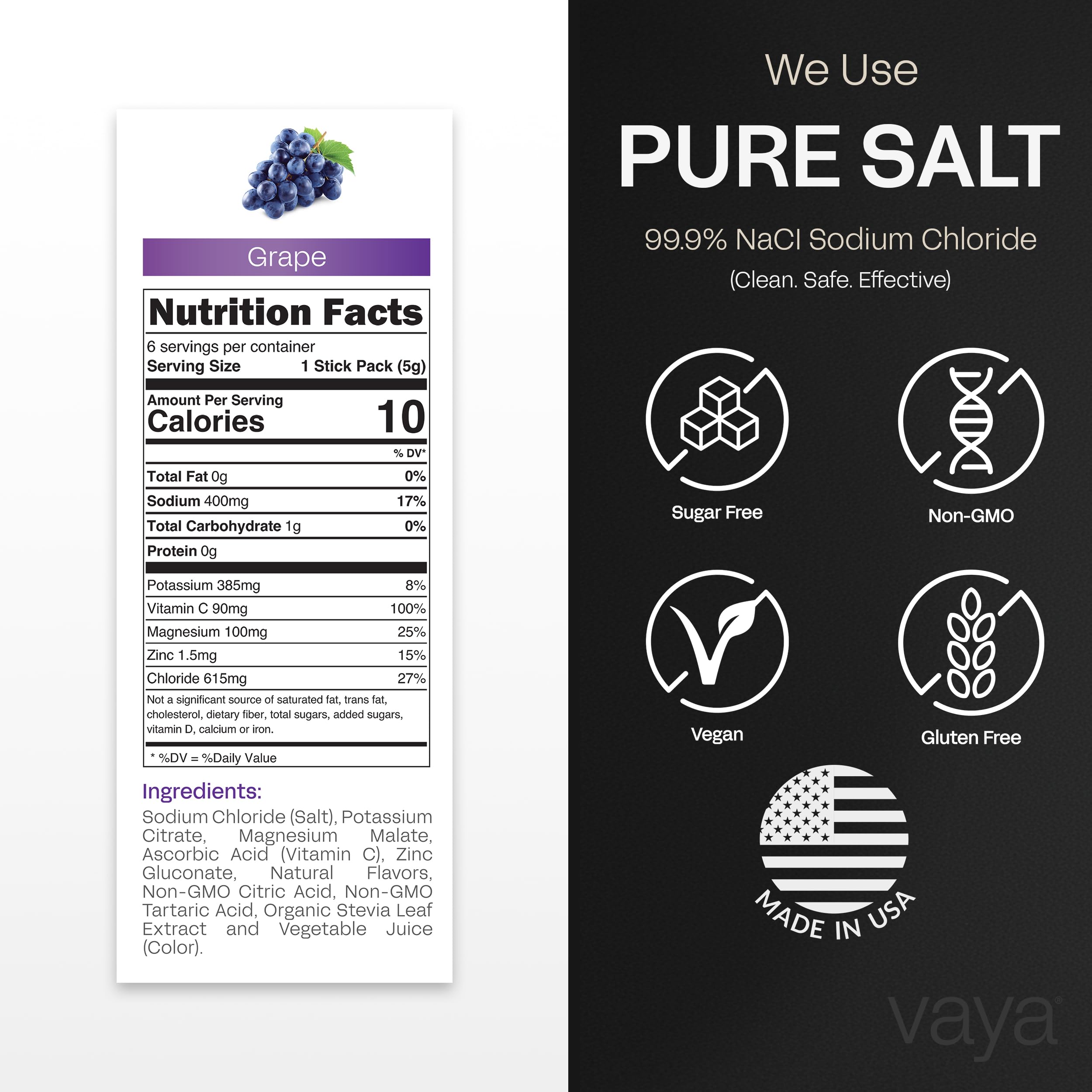 Glass shows purple hydration from Vaya electrolyte after mixing