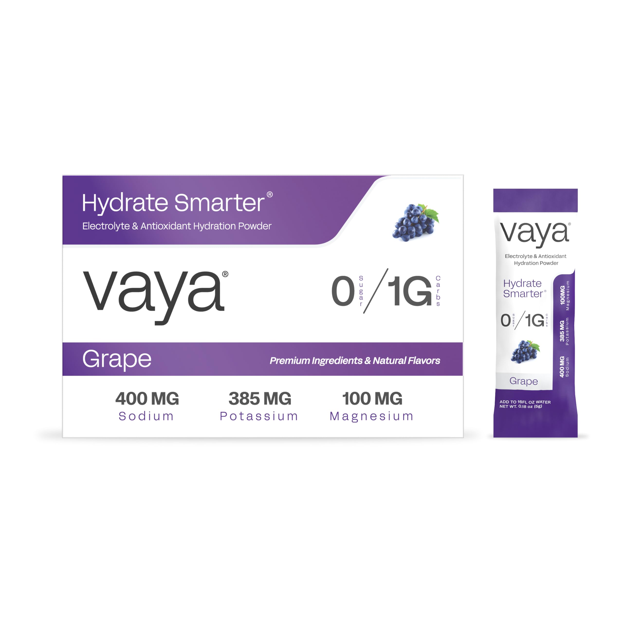 Vaya electrolyte grape packets dissolve for quick hydration