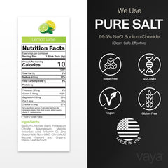 Vaya sugar-free electrolyte packets dissolving in water for zero-sugar hydration.