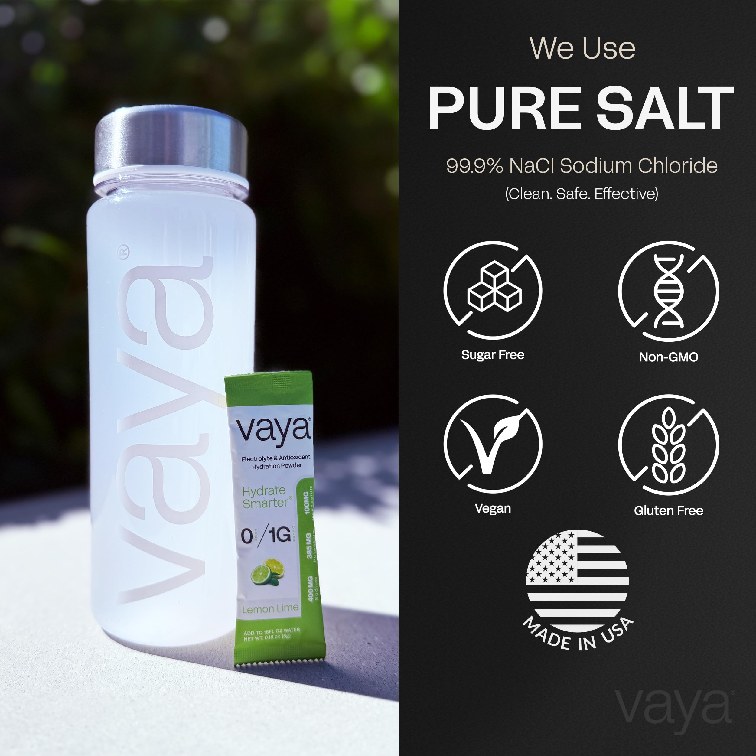Vaya Lemon Lime packet low-carb refreshment after activities