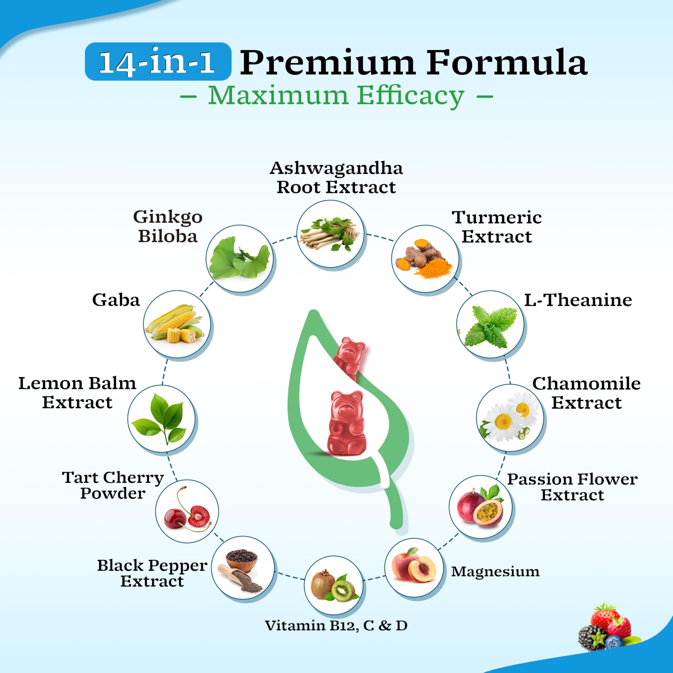 Vazatisi Ashwagandha Gummies mixed-berry focus on tasty daily wellness routine.