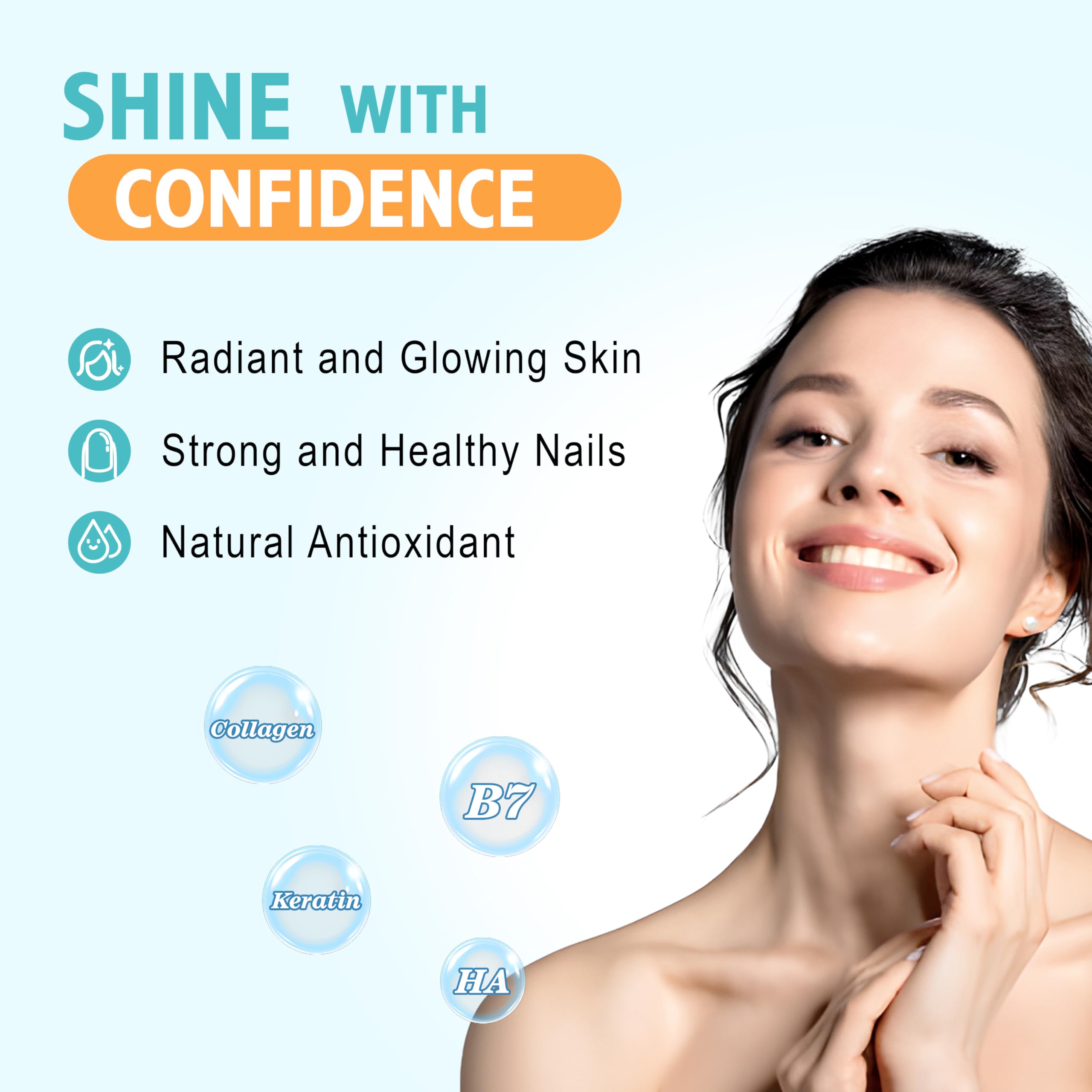 Vazatisi Biotin with Collagen Gummies for daily hair, skin, and nails care.
