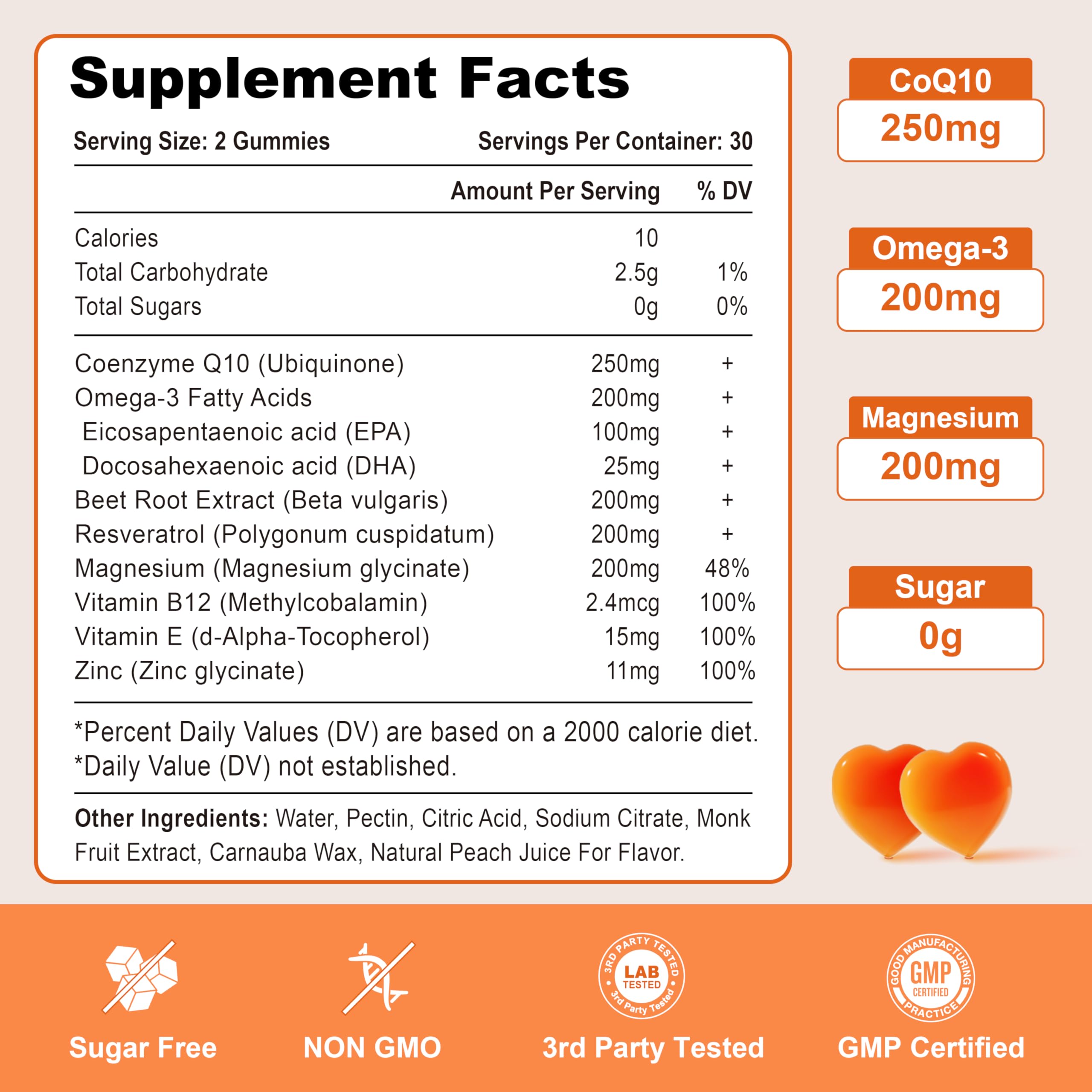 Vazatisi CoQ10 Gummies bottle close-up highlighting chewable texture for easy intake.