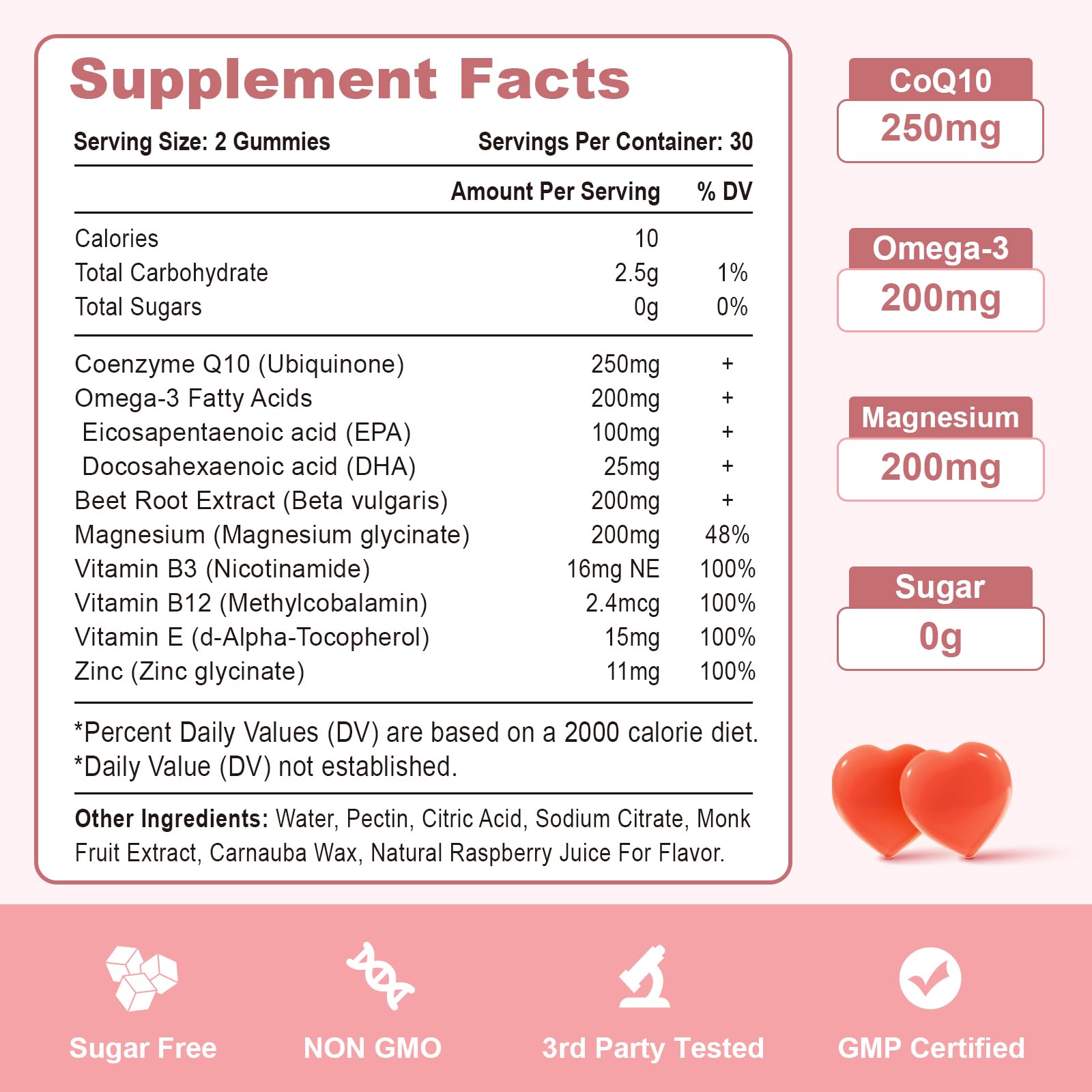 Vazatisi CoQ10 Gummies with omega-3 and beetroot for antioxidant support.
