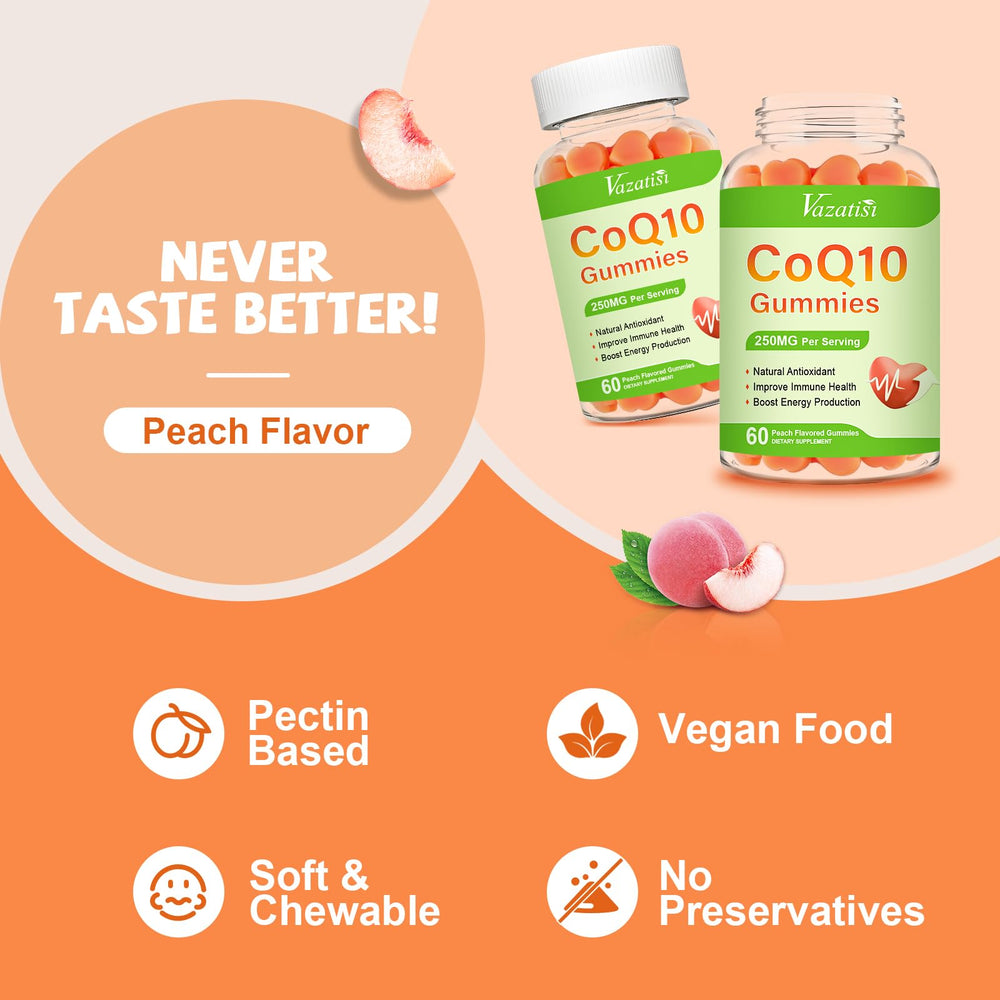Vazatisi CoQ10 Gummies 120-count pack for daily routine.