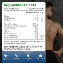 Vazatisi gummies bottle with blueberry flavor, convenient energy support for workouts.