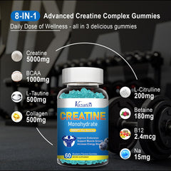 Vazatisi ingredients panel close-up highlighting 8-in-1 formula for performance.