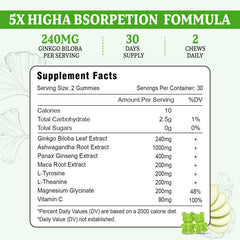 Vazatisi Ginkgo Biloba Gummies apple flavor close up with tasty daily boost