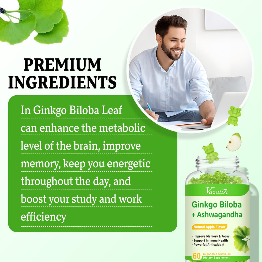 Vazatisi Ginkgo Biloba Gummies desk setup suggests on the go focus