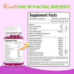 Vazatisi Resveratrol Gummies compact packaging for travel-friendly use