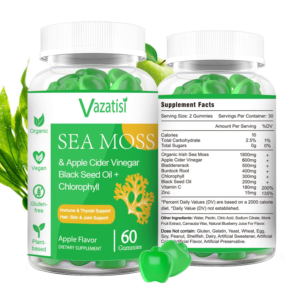Vazatisi sea moss gummies bottle pack, two bottles for daily family use.