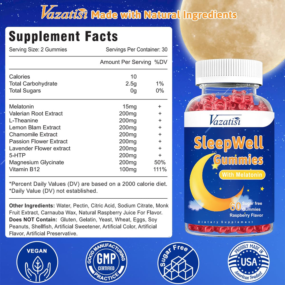 Vazatisi Sleep Gummies kid friendly dosing for family bedtime routines