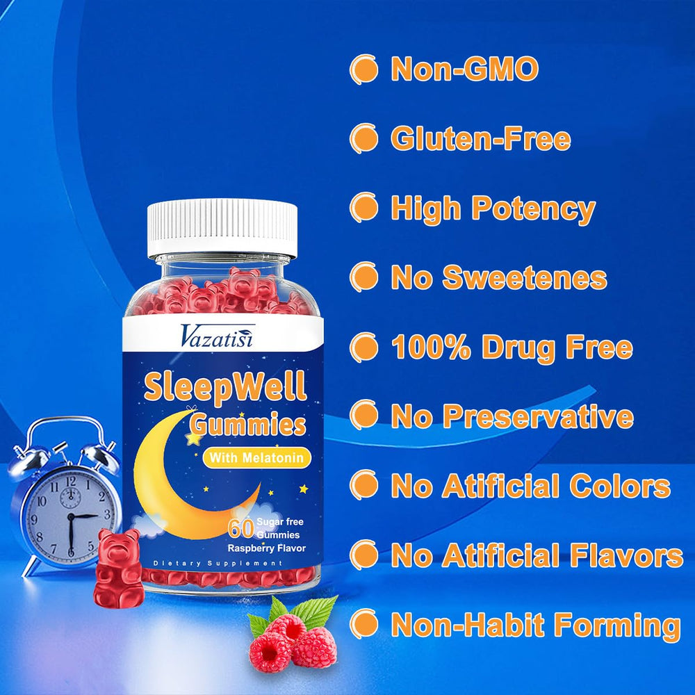 Vazatisi Sleep Gummies serving size and packaging for easy nightly prep