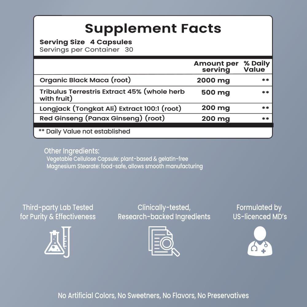 VB Health Drive Boost label detail showing maca and red ginseng ingredients for natural energy.