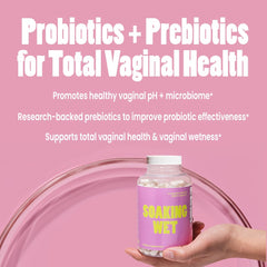 VB Health Soaking Wet label details probiotic blend and ingredients.
