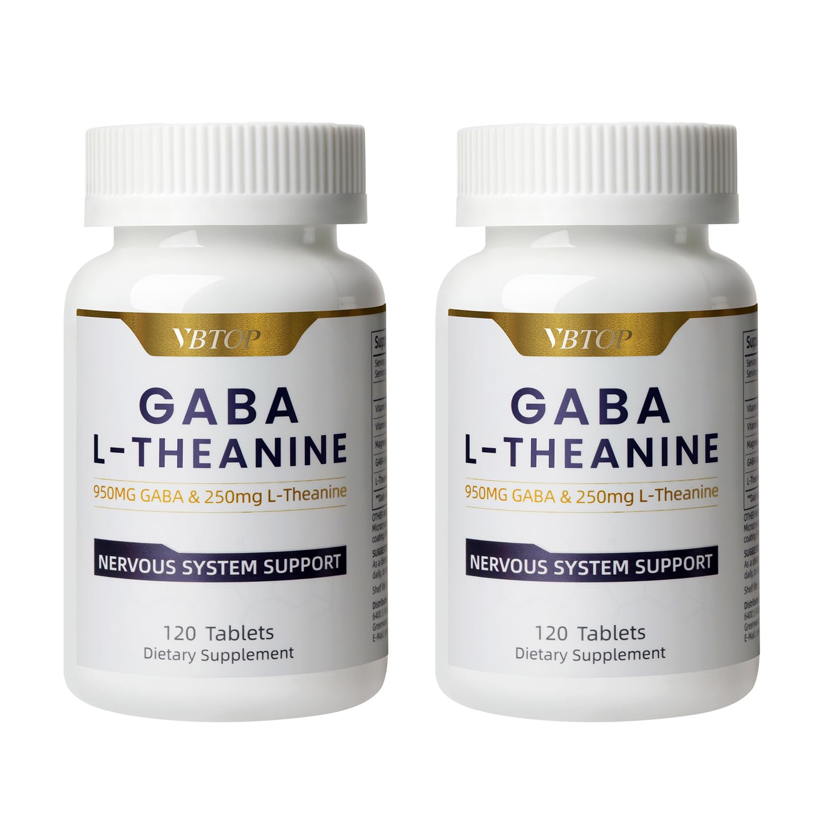 VBTOP GABA and L-Theanine bottle pour supports calm moments throughout the day.