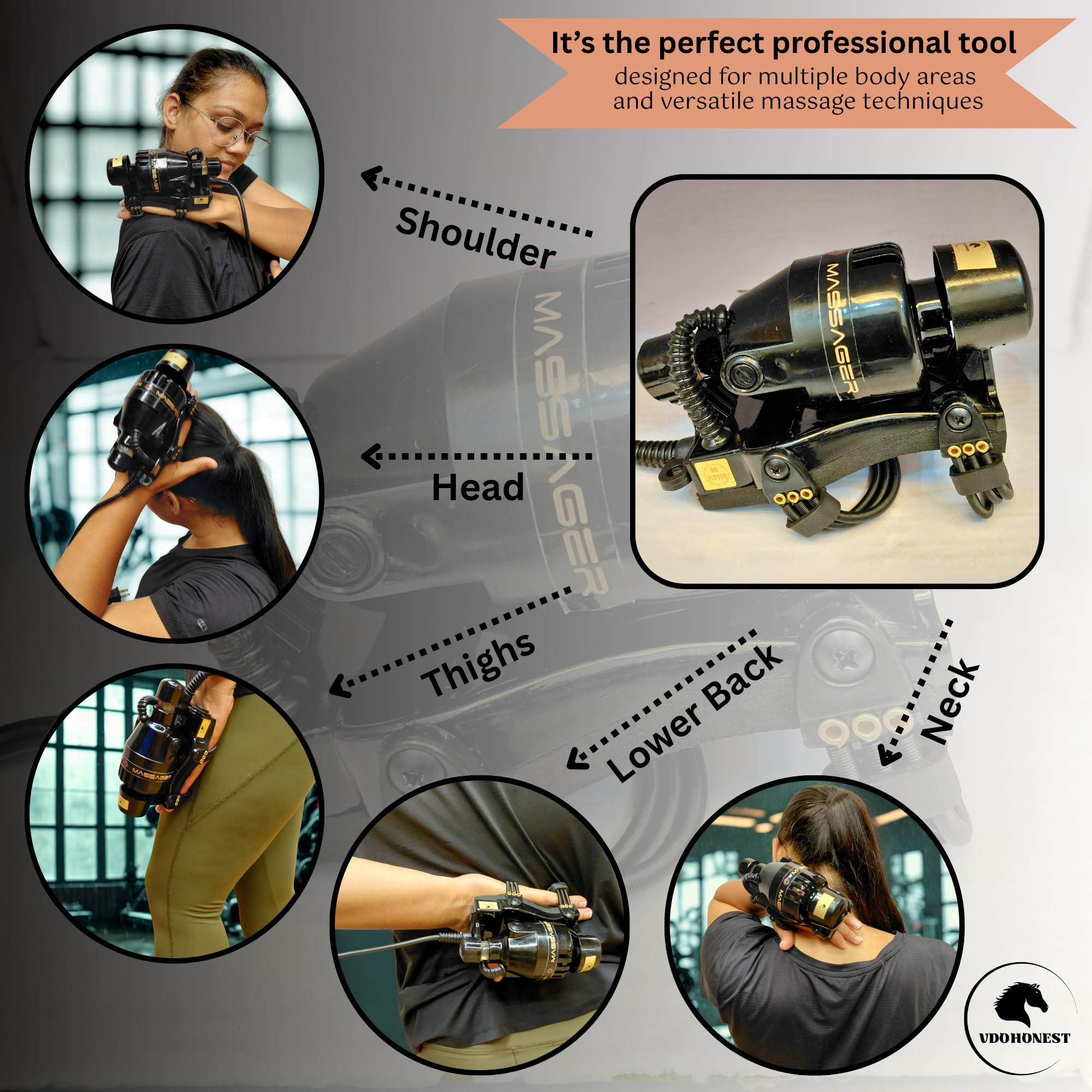 VDOHONEST floating head action contours the body for targeted comfort
