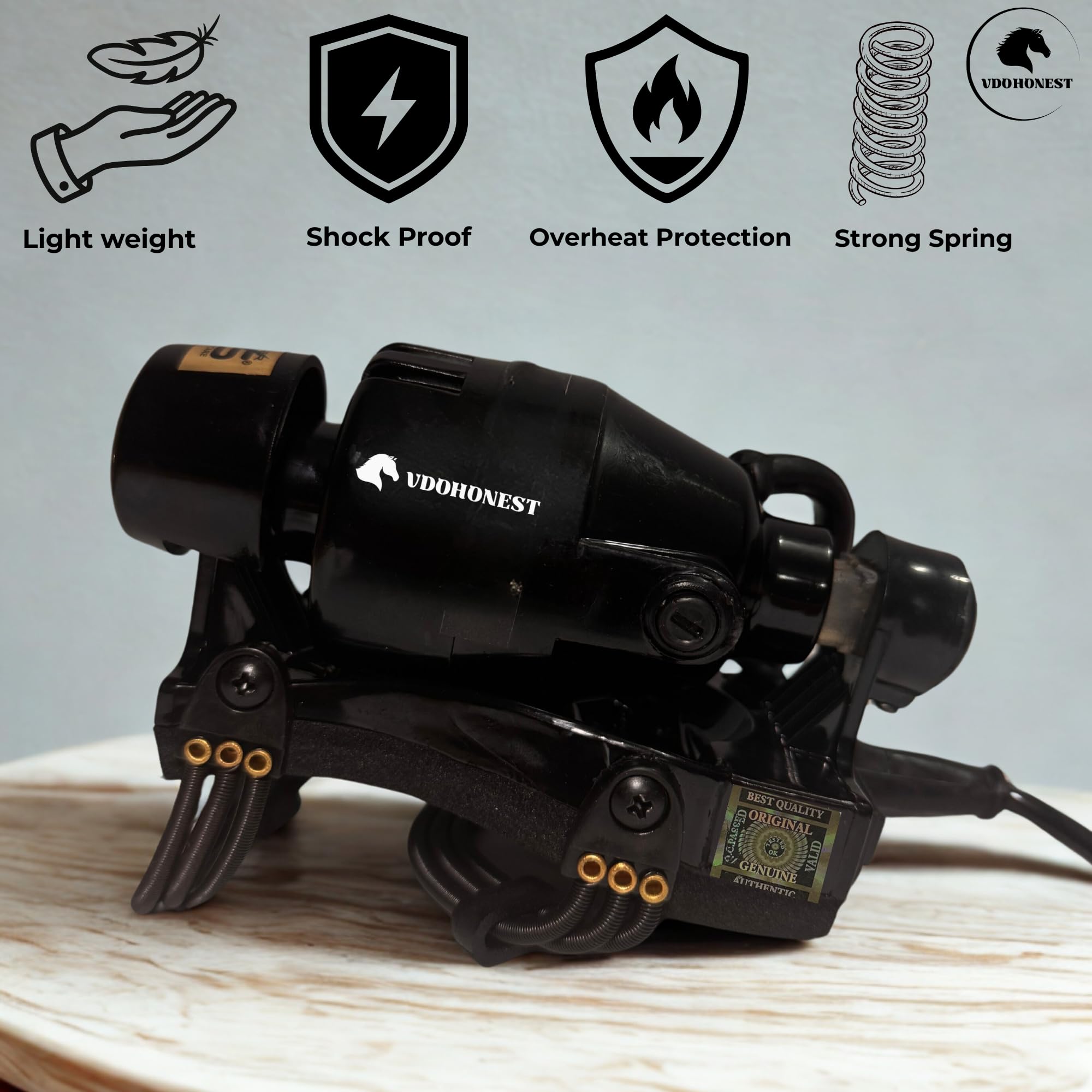VDOHONEST padded grip and spring design for secure handling