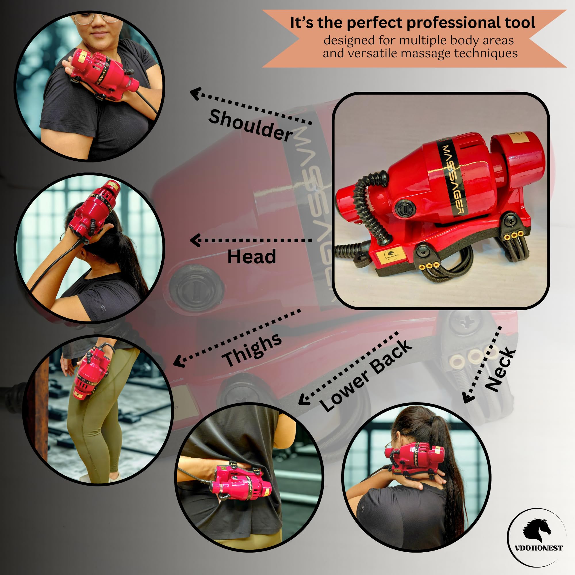 VDOHONEST two-speed control for adjustable intensity and comfort