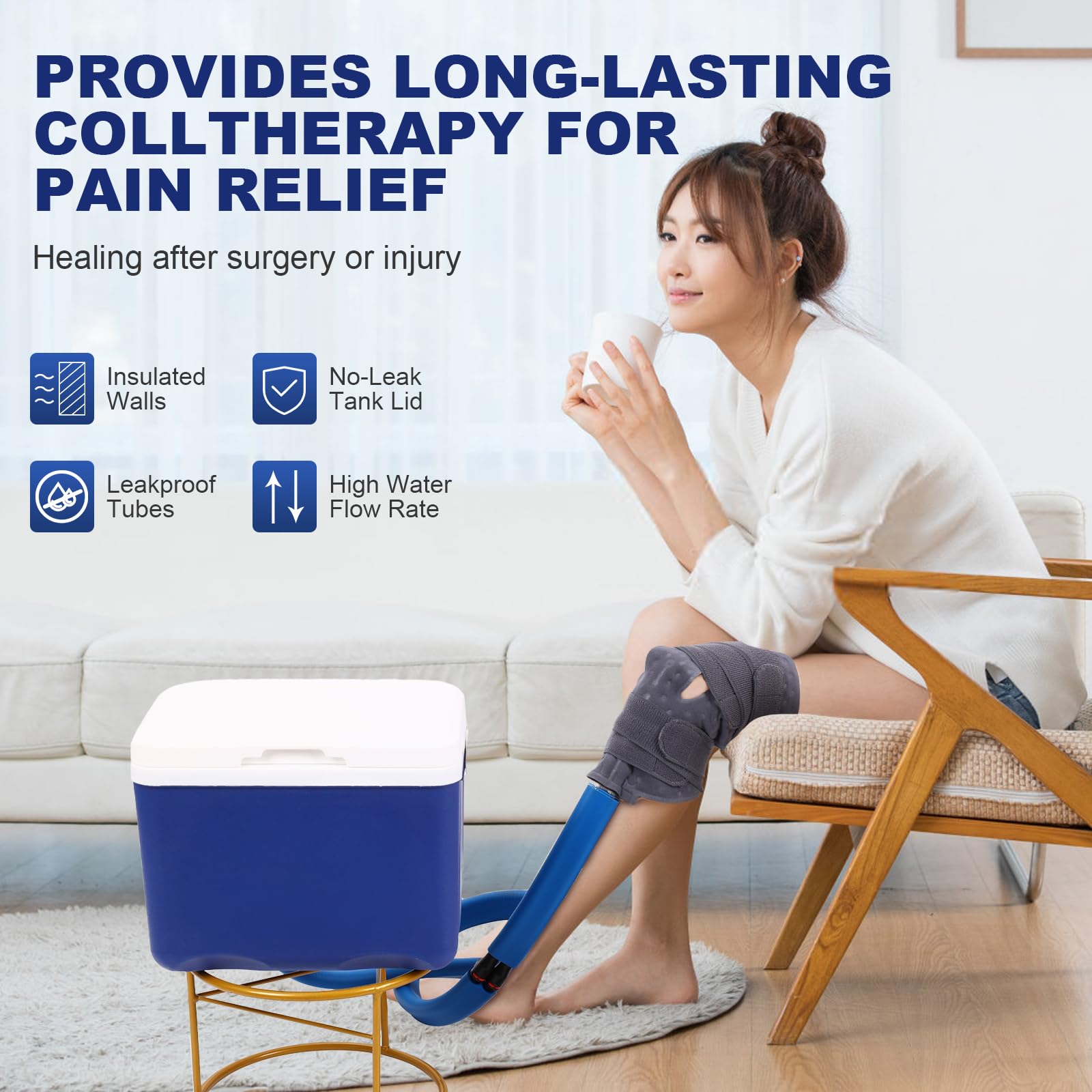 Veanvoky cold therapy machine quiet brushless motor in operation