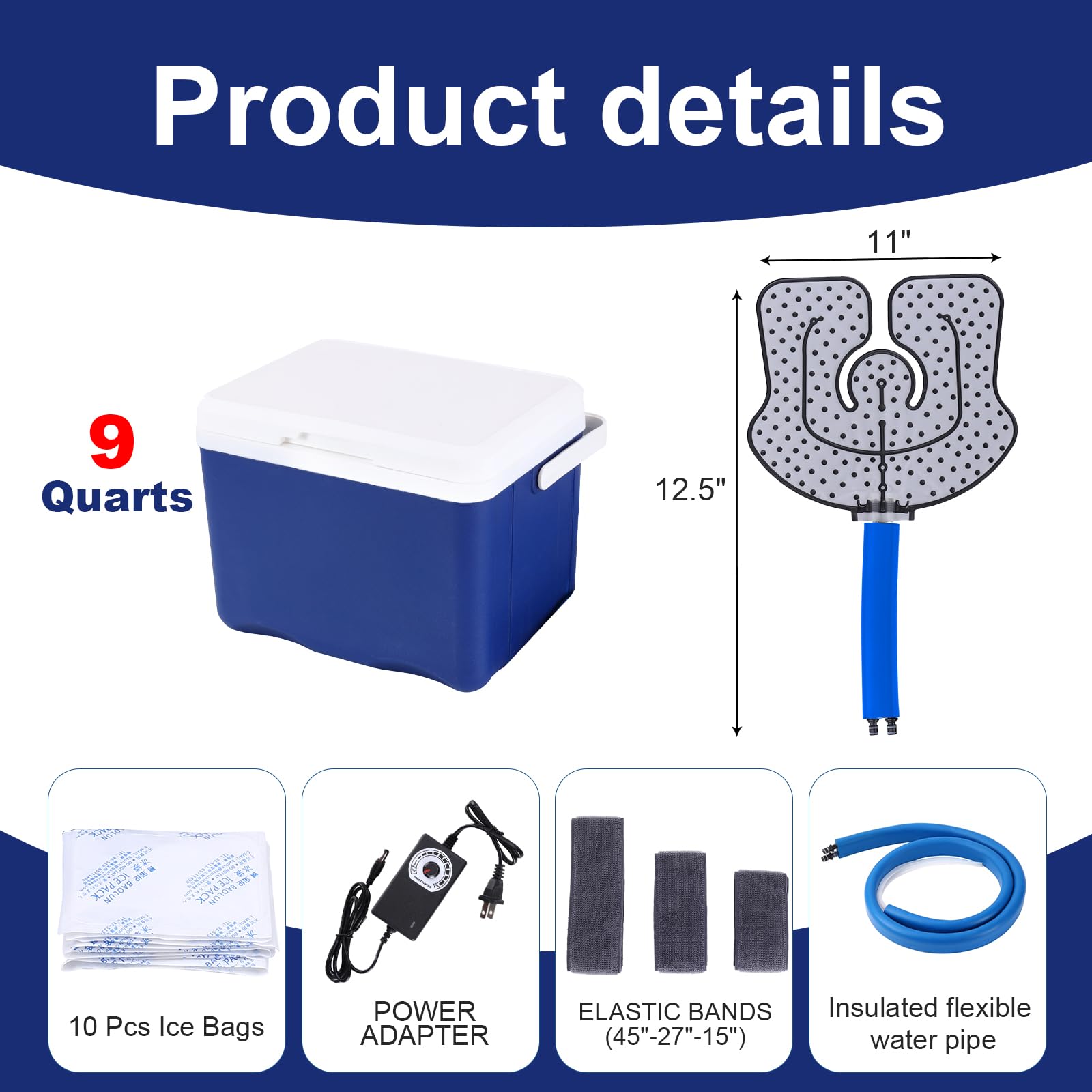 Veanvoky cold therapy machine 9-quart tank capacity with six bottles