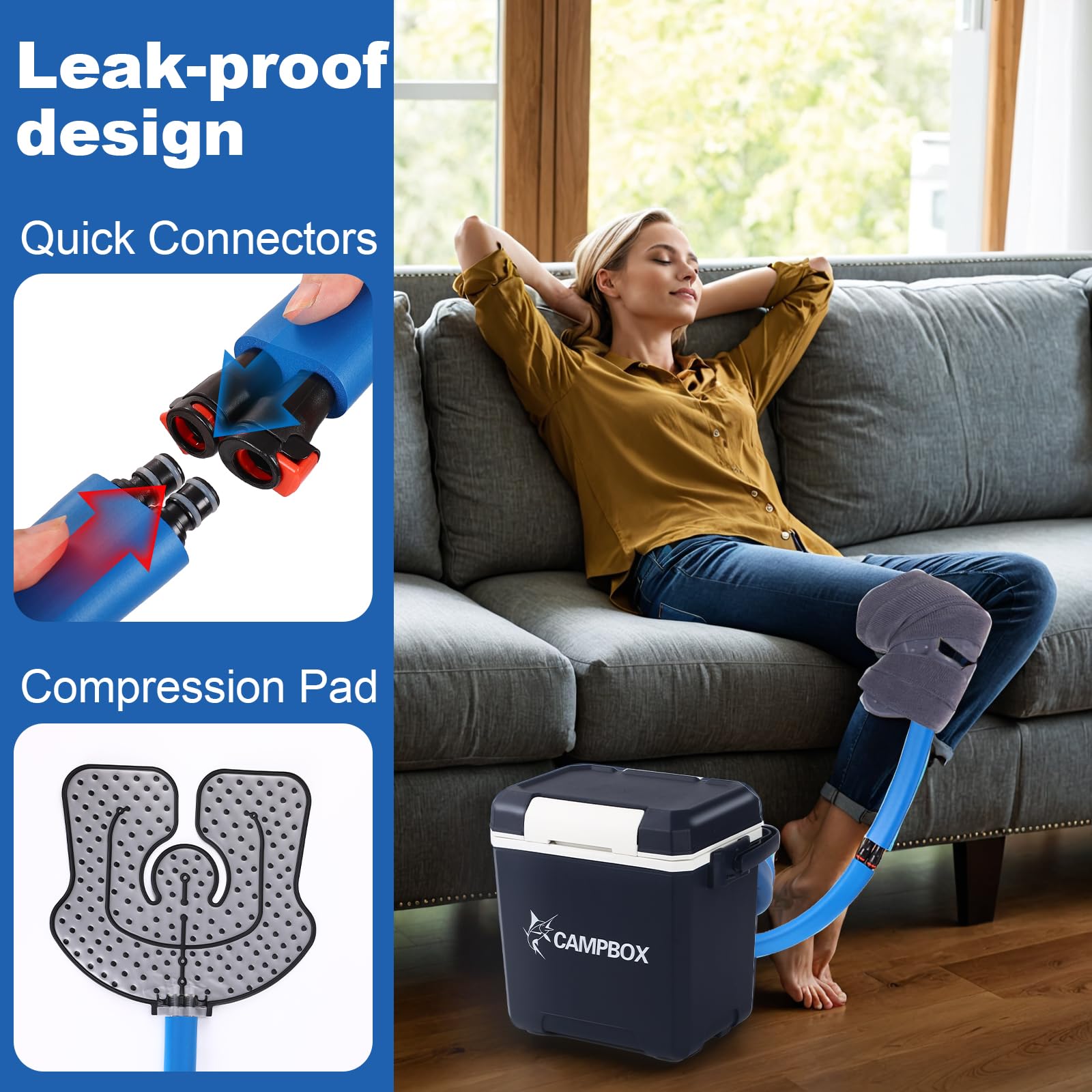 Veanvoky cold therapy pad applied to knee and other joints.