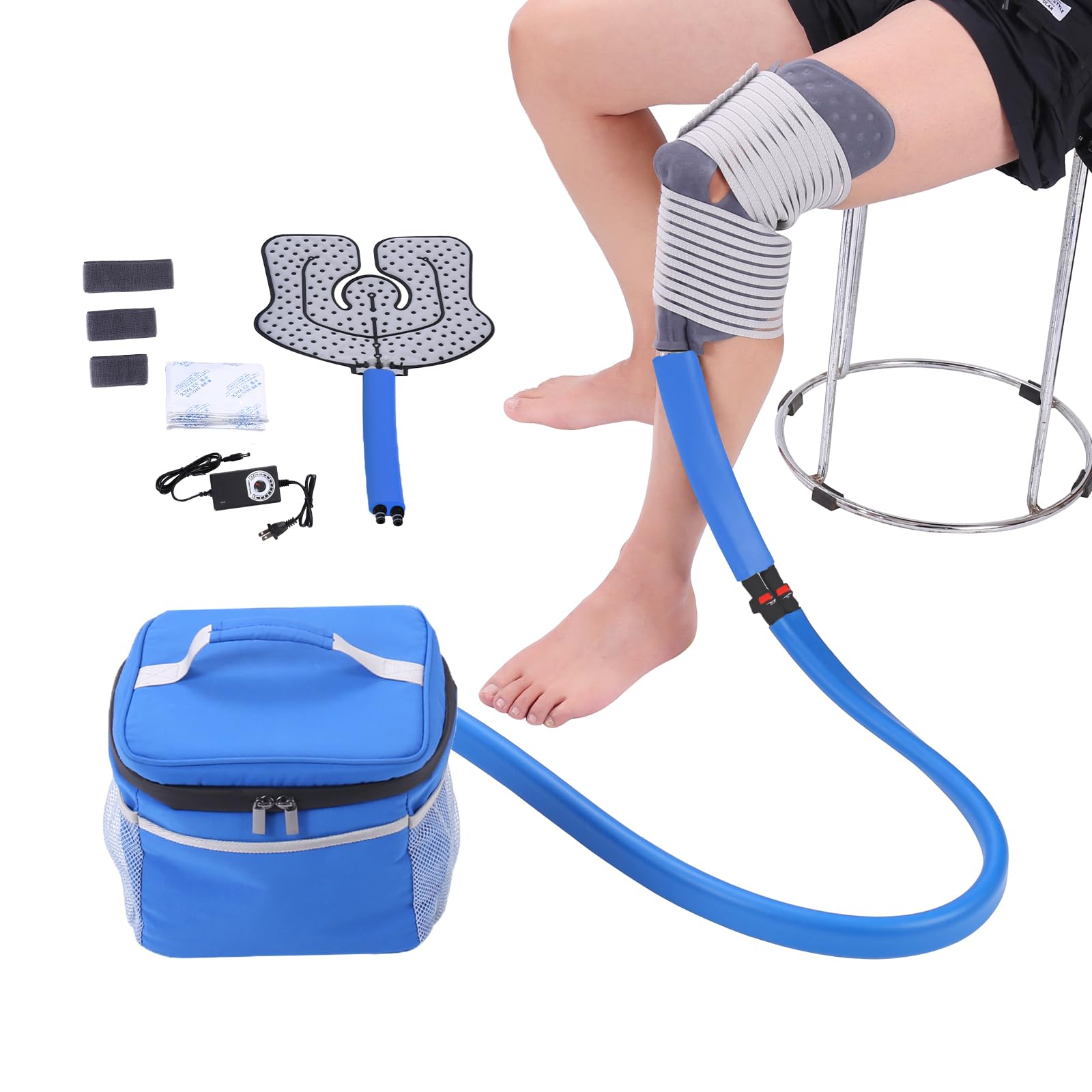 Veanvoky cold therapy system for knee pain with Azure finish, supports post-activity relief