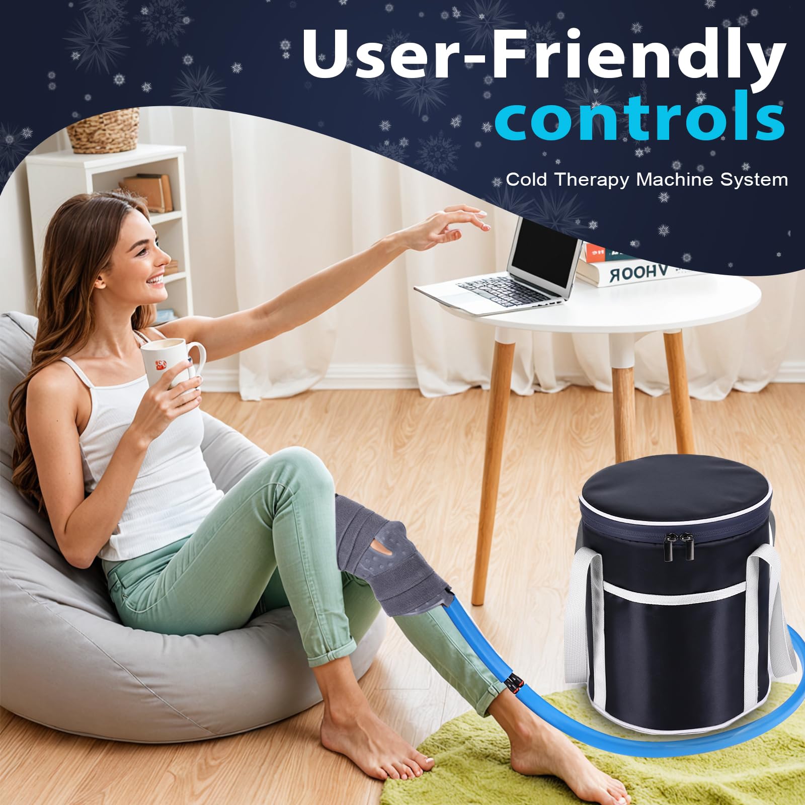 Veanvoky portable ice machine with quiet pump for on-the-go cold therapy.